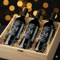 Elegant 24th Opal Wedding Anniversary Celebration Wine Label