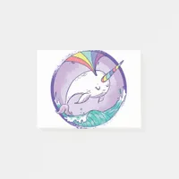 Rainbow Narwhale Post-it Notes