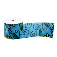 Abstract Floral Satin Ribbon