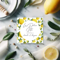 Mediterranean La Dolce Vita Lemon-Themed Wedding Favor Tags