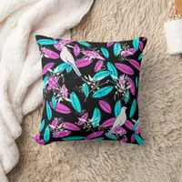 Abstract botanical dove throw pillow