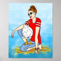 Crazy a Cool Chicks | Chicken Art Poster