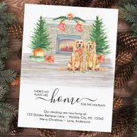 We've Moved Golden Retriever Dog Holiday Moving Announcement Postcard