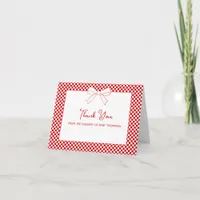 Ciao Baby! Italian Red Bow Gingham Baby Shower Thank You Card