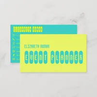 Turquoise and Lemon Modern Typography Design Business Card