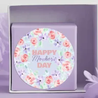 Romantic Charming Purple Lavender Red Mother's Day Classic Round Sticker