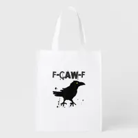 Grunge Coffee F Caw F Crow Humor Creative Style Grocery Bag