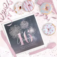 Fireworks Sweet 16 Midnight Blush ID984 Paper Dinner Napkins