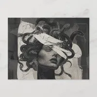 Medusa Black and White Postcard