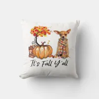 It’s Fall Y’all Chihuahua Dog Halloween Throw Pillow