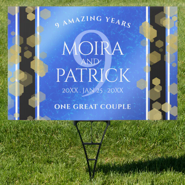 Elegant 9th Lapis Lazuli Wedding Anniversary Sign