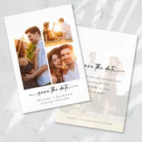 Calligraphy Script Modern Photo Wedding Save The Date