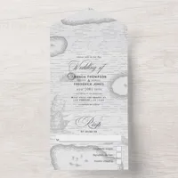 Vintage Rustic Nautical Wedding All In One Invitat Invitation