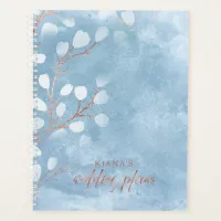 Watercolor Snowdrops Wedding Dusty Blue ID726 Planner