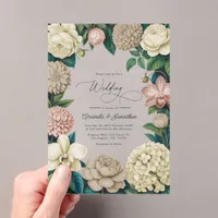 Oyster Pearl, Soft Taupe & Champagne Blush Wedding Acrylic Invitations