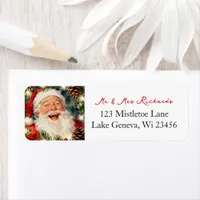 Old-Fashioned Santa Claus Vintage Christmas  Label