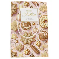 Pink Gold Christmas Pattern#12 ID1009 Wrapping Medium Gift Bag