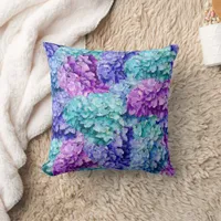 Magnificent hydrangea blossoms   throw pillow