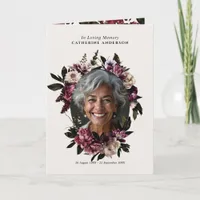 Modern Purple Floral In Loving Memory Funeral Program