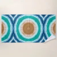 Blue, Teal and Turquoise Ocean Waves  Beach Towel