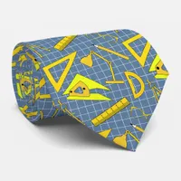 Architect Design Tools Occupation Patterned Blue Neck Tie