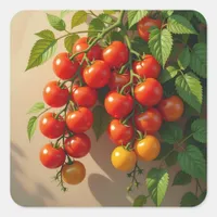 Tomato Plant Gardening Themed Summer Vibes Square Sticker