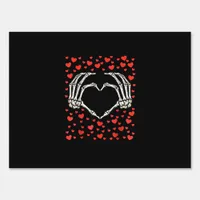 Skeleton Hand Red Heart Birthday Valentines Day  Sign
