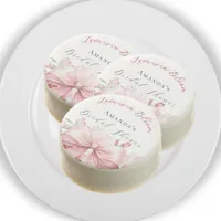 Bridal Shower pink bow florals Love in bloom Chocolate Covered Oreo