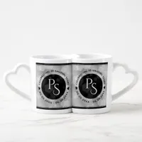 Elegant 10th Tin Wedding Anniversary Celebration Coffee Mug Set