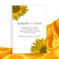 Yellow Sunflower Summer Wedding Save the Date