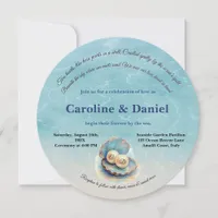 Beach Wedding Pearls Shell Elegant Ocean Theme  Invitation