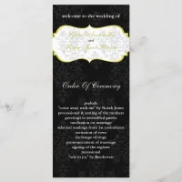 yellow black Wedding program