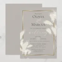 Ivory Feathery Pampas Grass Allison1 Invitation