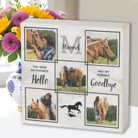 Personalized Pet Horse Memorial Keepsake 5 Photo Wooden Box Sign