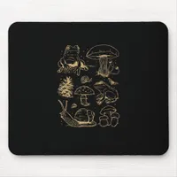 Frogs And Mushrooms Vintage Sketch – Aesthetic Gob Mouse Pad