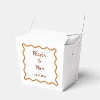 Handwritten Bold Whimsical Wavy Border Wedding  Favor Boxes