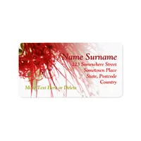 Red Bottlebrush Flower Address Label