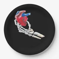 This Is My Heart Skeleton Heart Hands Creative Paper Plates