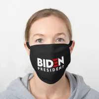 Biden for President White & Red Text Slogan, ZSSG Black Cotton Face Mask