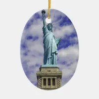 Statue of Liberty, Ellis Island, New York Ceramic Ornament