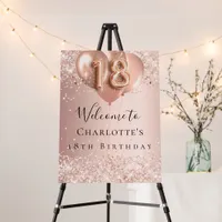 18th Birthday blush rose gold balloons welcome  Foam Board