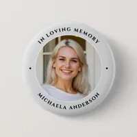 In Loving Memory Custom Text Photo Memorial Button