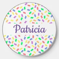 Pastel Rainbow Confetti Wireless Charger