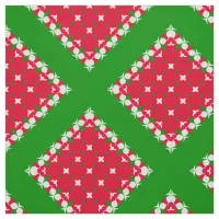 Traditional Classic Red Green White Xmas Pattern Fabric