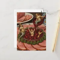 Retro Mermaids Swim in Cranberries Postcard