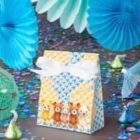 Crocheted Stuffed Animals Blue and Yellow Favor Boxes