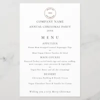 PAPER | Logo Company Christmas Party Menu