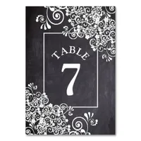 Chalkboard Wedding Table Number Card