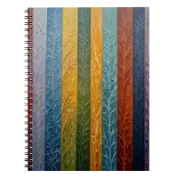 Beautiful multi colored ice crystal feathered  notebook