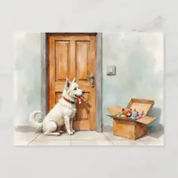 Funny Change of Address from White Dog Postcard